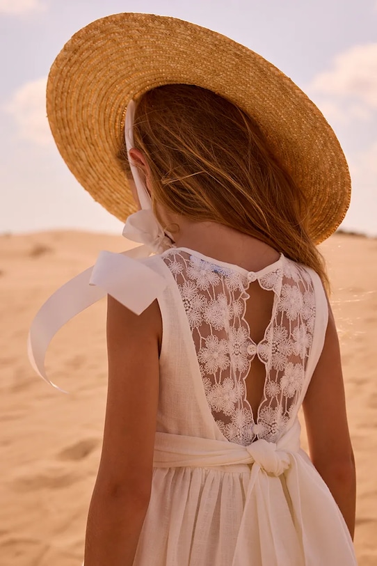 Mayoral sukienka dziecięca 3914.6B.Mini.PPY2 beżowy