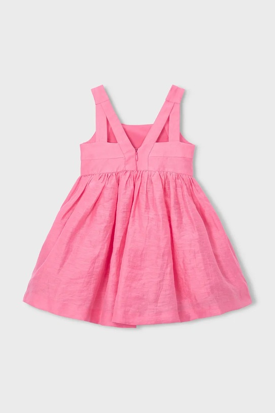 Dječja haljina s dodatkom lana Mayoral 3916.6B.Mini.PPY2 roza SS26