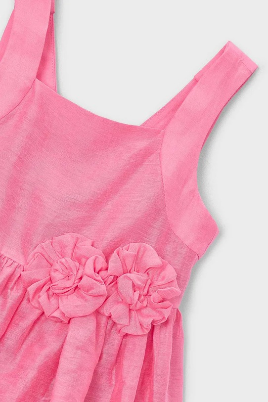Djevojčice Dječja haljina s dodatkom lana Mayoral 3916.6B.Mini.PPY2 roza