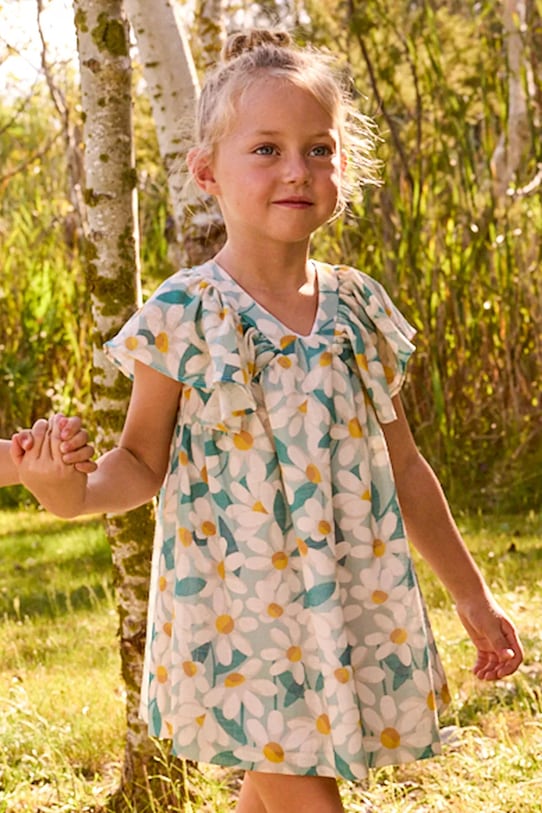 Mayoral sukienka dziecięca rozkloszowany niebieski 3918.6B.Mini.PPY2