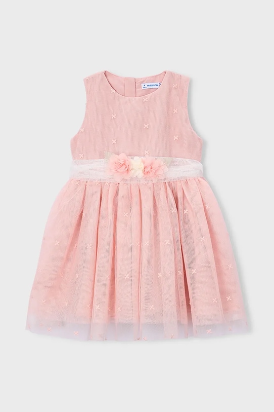 Mayoral sukienka dziecięca tkanina różowy 3919.6B.Mini.PPY2
