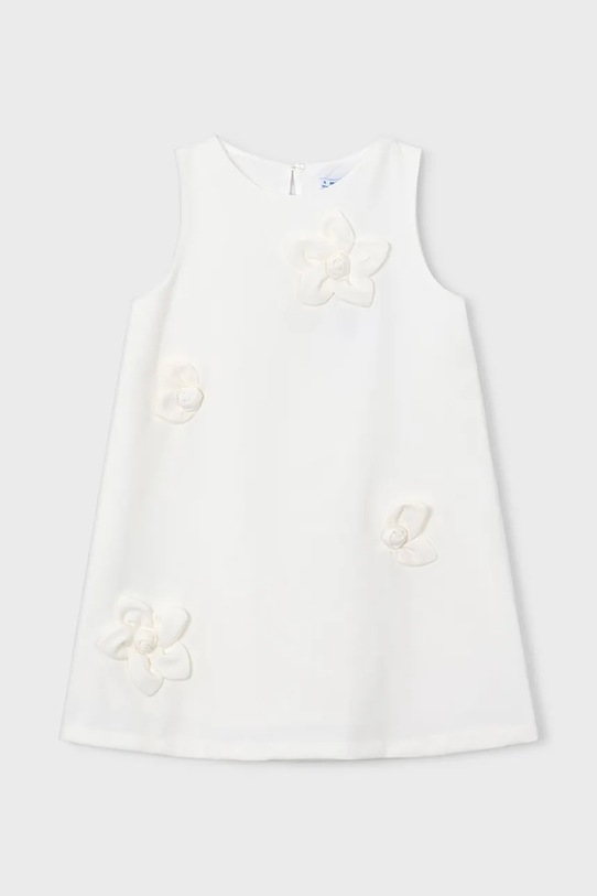 Παιδικό φόρεμα Mayoral απλικέ λευκό 3922.6D.Mini.PPY2