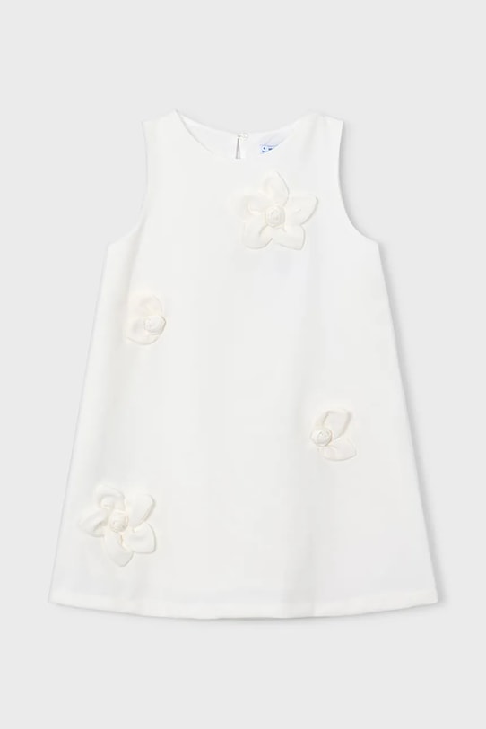 Παιδικό φόρεμα Mayoral απλικέ λευκό 3922.6D.Mini.PPY2