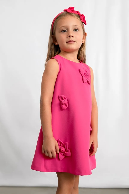 Mayoral sukienka dziecięca tkanina różowy 3922.6D.Mini.PPY2