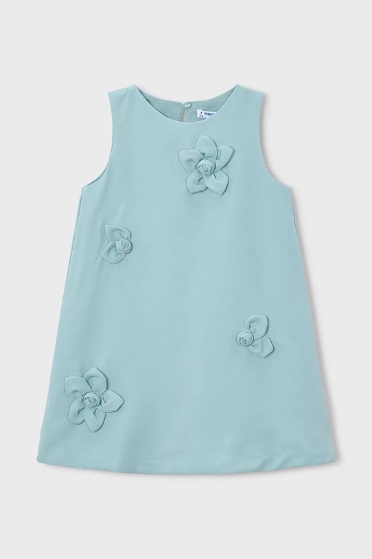 Παιδικό φόρεμα Mayoral απλικέ τιρκουάζ 3922.6D.Mini.PPY2