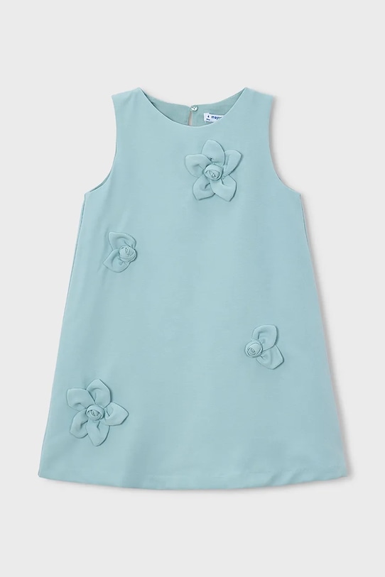 Παιδικό φόρεμα Mayoral απλικέ τιρκουάζ 3922.6D.Mini.PPY2
