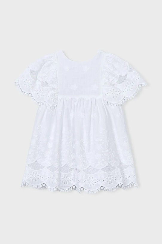 Mayoral sukienka bawełniana dziecięca 3923.6D.Mini.PPY2 biały SS26