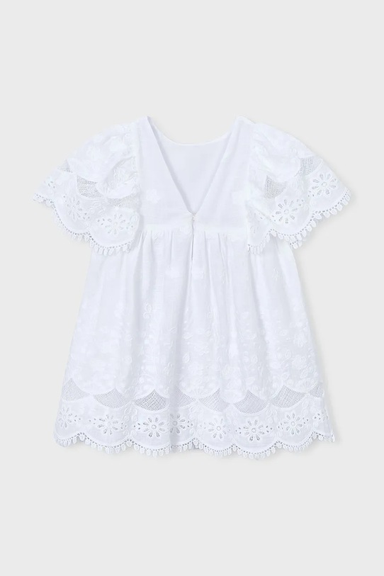 Dziewczynka Mayoral sukienka bawełniana dziecięca 3923.6D.Mini.PPY2 biały