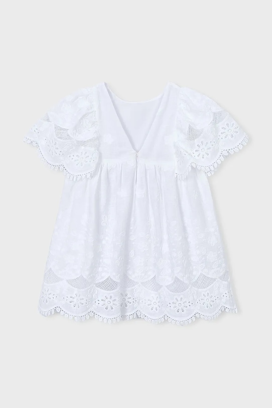 Dziewczynka Mayoral sukienka bawełniana dziecięca 3923.6D.Mini.PPY2 biały