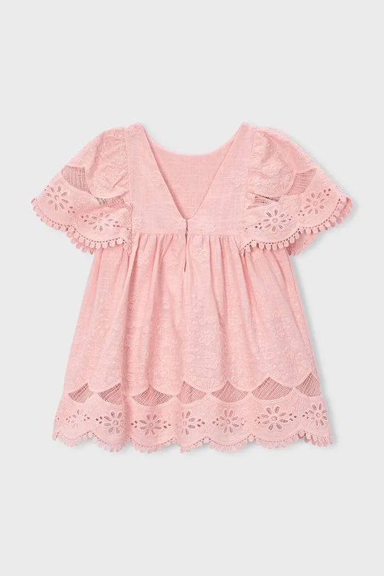 Otroška bombažna obleka Mayoral 3923.6D.Mini.PPY2 roza SS26