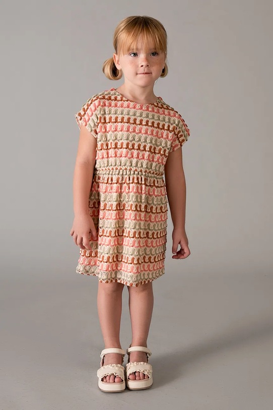 Mayoral sukienka dziecięca rozkloszowany beżowy 3930.6G.Mini.PPY2