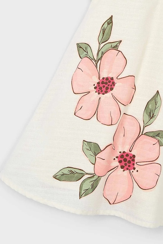 Mayoral sukienka z dodatkiem lnu dziecięca beżowy 3931.6G.Mini.PPY2