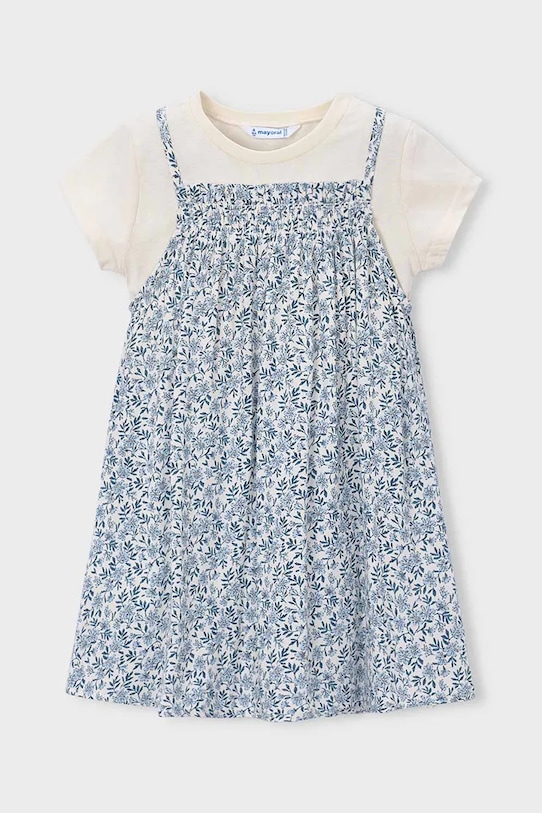 Mayoral sukienka dziecięca rozkloszowany niebieski 3933.6H.Mini.PPY2