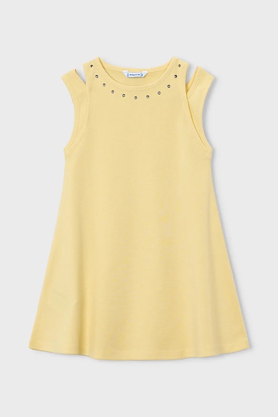Παιδικό βαμβακερό φόρεμα Mayoral βαμβάκι κίτρινο 3938.6K.Mini.PPY2