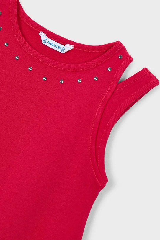 Хлопковое детское платье Mayoral красный 3938.6K.Mini.PPY2