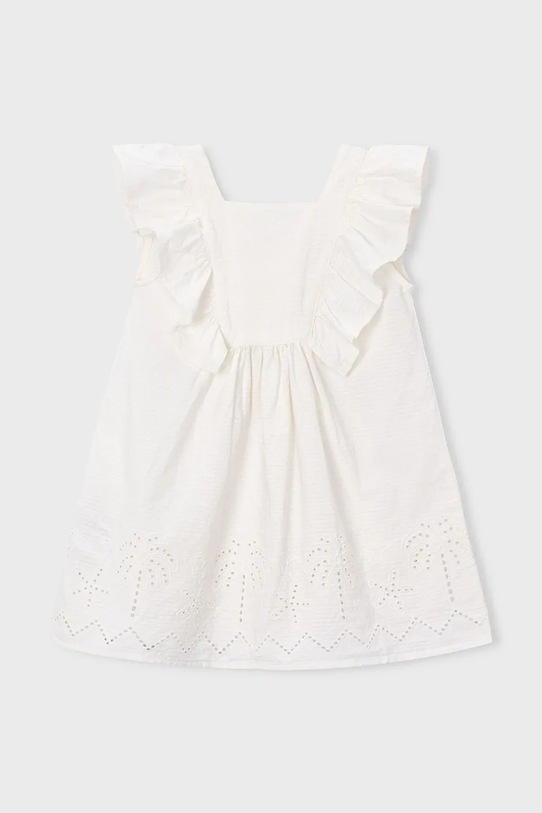 Dječja pamučna haljina Mayoral bez uzorka bež 3939.6L.Mini.PPY2