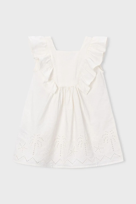 Dječja pamučna haljina Mayoral bez uzorka bež 3939.6L.Mini.PPY2