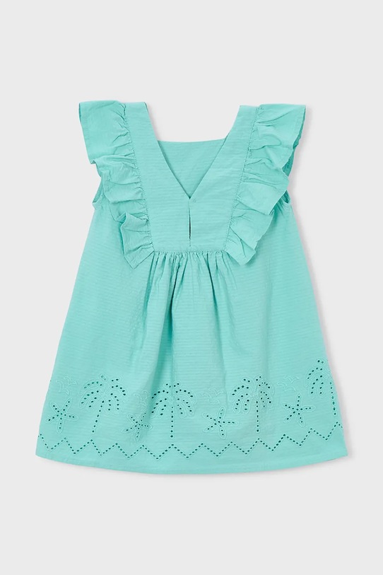Dziewczynka Mayoral sukienka bawełniana dziecięca 3939.6L.Mini.PPY2 turkusowy