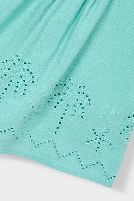 Mayoral sukienka bawełniana dziecięca turkusowy 3939.6L.Mini.PPY2