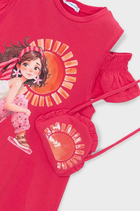 Dziewczynka Mayoral sukienka bawełniana dziecięca 3941.6L.Mini.PPY2 różowy