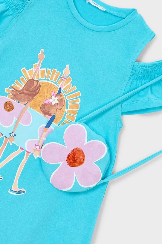 Mayoral sukienka bawełniana dziecięca niebieski 3941.6L.Mini.PPY2