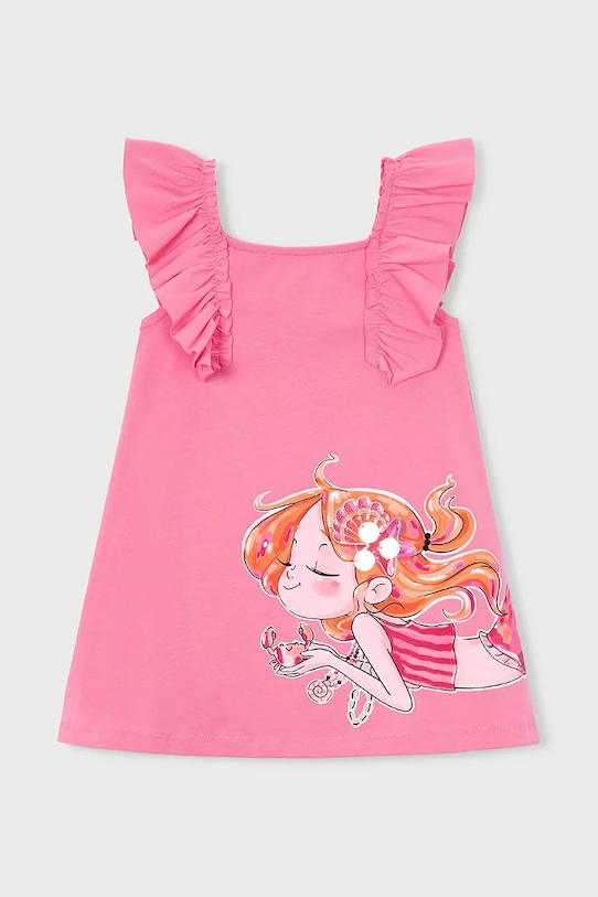 Dievčenské šaty Mayoral s elastanom ružová 3943.6M.Mini.PPY2