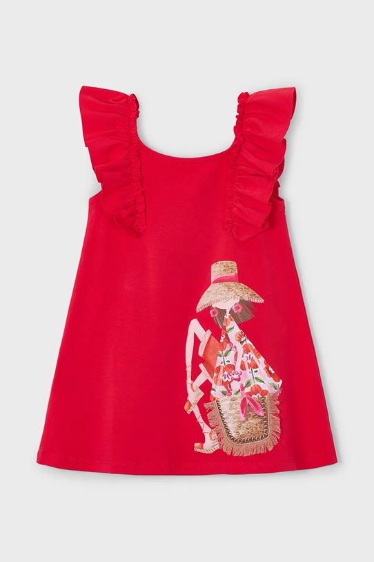 Mayoral sukienka dziecięca z elastanem czerwony 3943.6M.Mini.PPY2