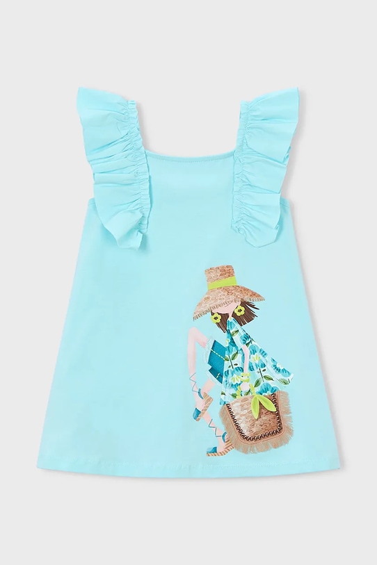 Dievčenské šaty Mayoral 3943.6M.Mini.PPY2 modrá SS26