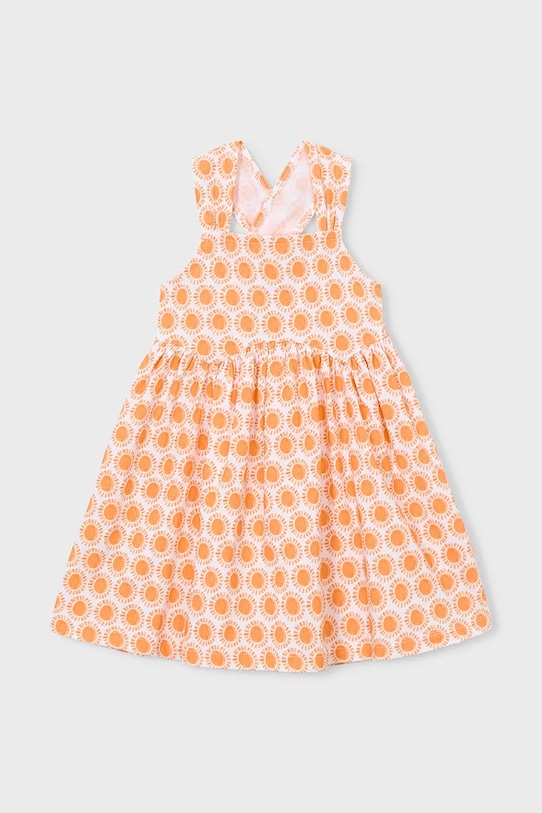 Παιδικό βαμβακερό φόρεμα Mayoral 3944.6N.Mini.PPY2 πορτοκαλί SS26