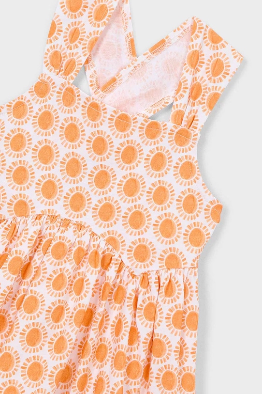 Παιδικό βαμβακερό φόρεμα Mayoral πορτοκαλί 3944.6N.Mini.PPY2