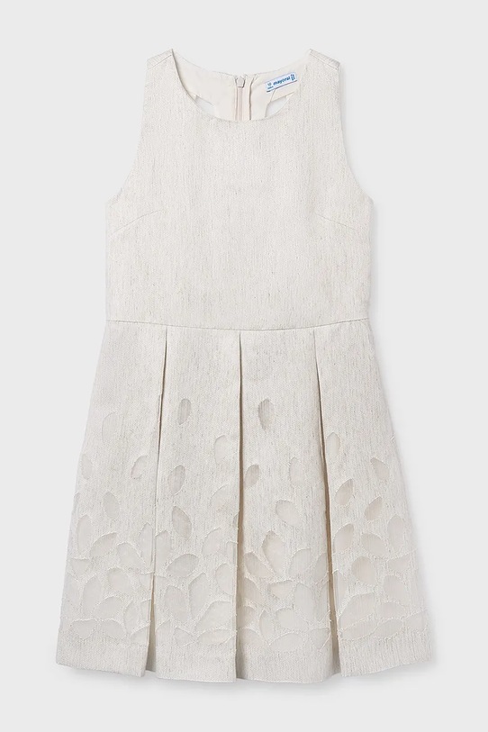 Mayoral sukienka z dodatkiem lnu dziecięca 6906.8B.Junior.PPY2 beżowy SS26