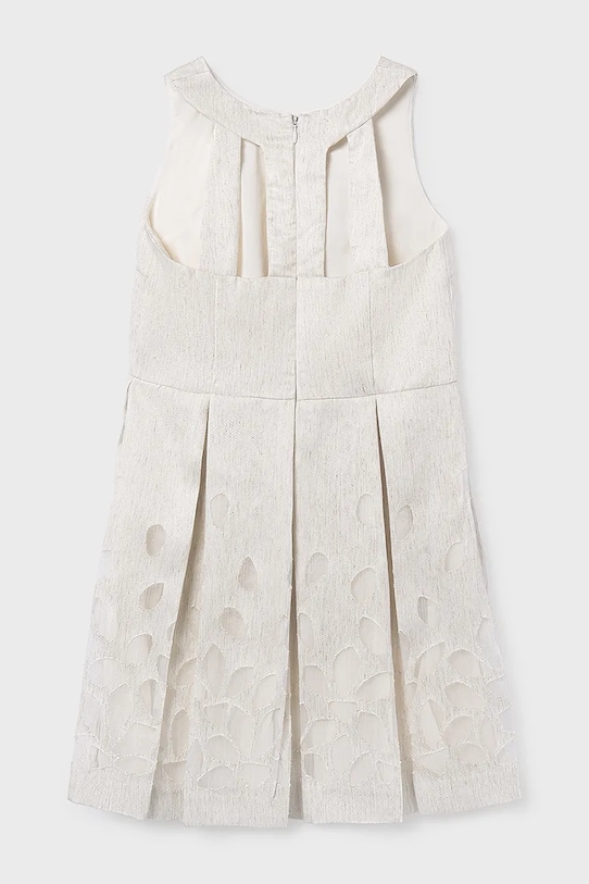 Dziewczynka Mayoral sukienka z dodatkiem lnu dziecięca 6906.8B.Junior.PPY2 beżowy