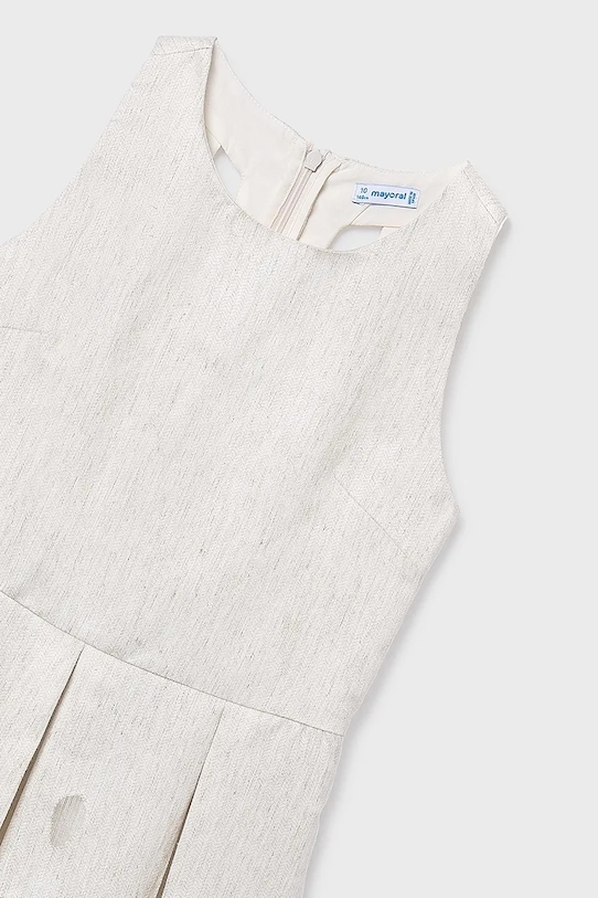 Mayoral sukienka z dodatkiem lnu dziecięca beżowy 6906.8B.Junior.PPY2