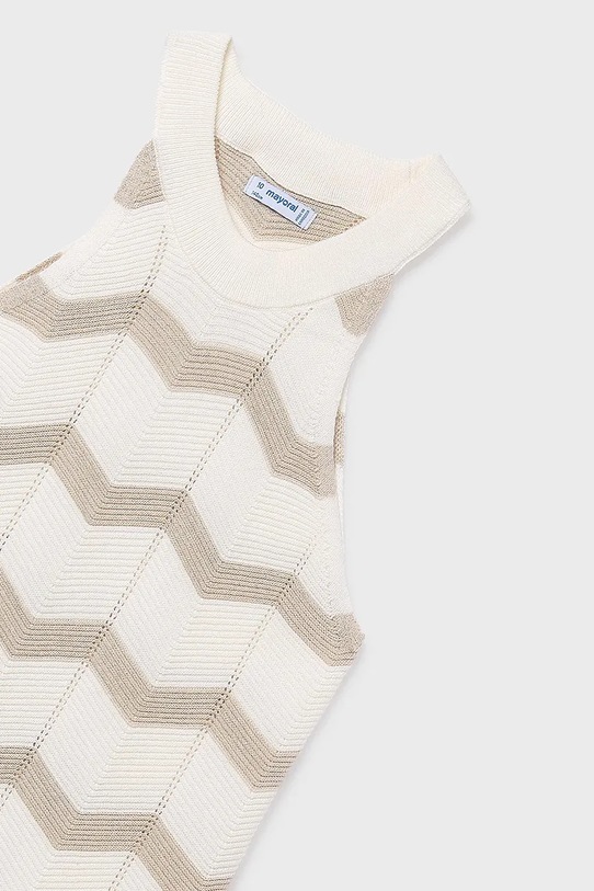 Παιδικό βαμβακερό φόρεμα Mayoral μπεζ 6907.8B.Junior.PPY2