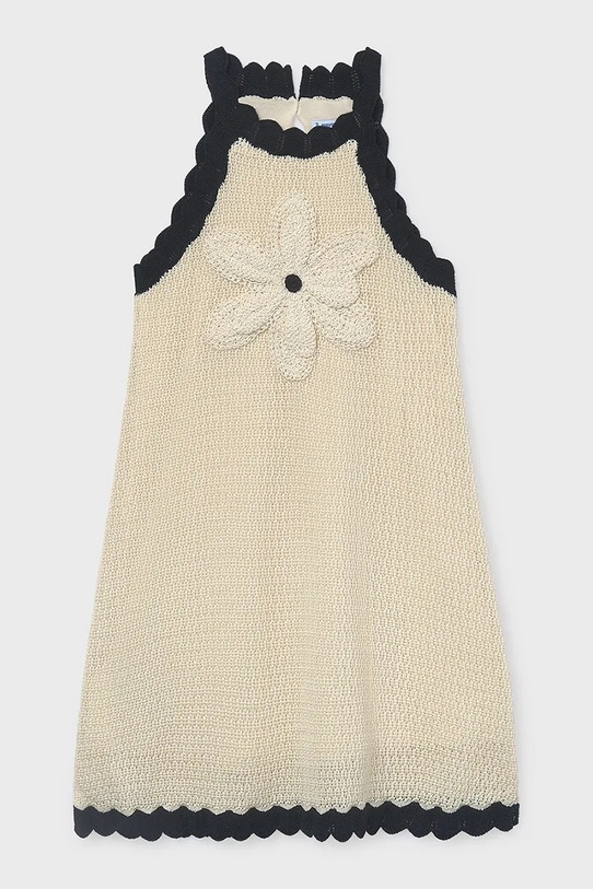 Mayoral sukienka bawełniana dziecięca aplikacja biały 6911.8C.Junior.PPY2