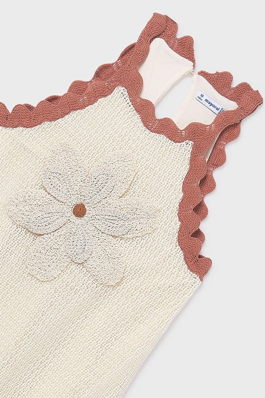 Otroška bombažna obleka Mayoral bela 6911.8C.Junior.PPY2