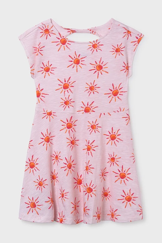 Mayoral sukienka bawełniana dziecięca wzorzyste różowy 6912.8E.Junior.PPY2