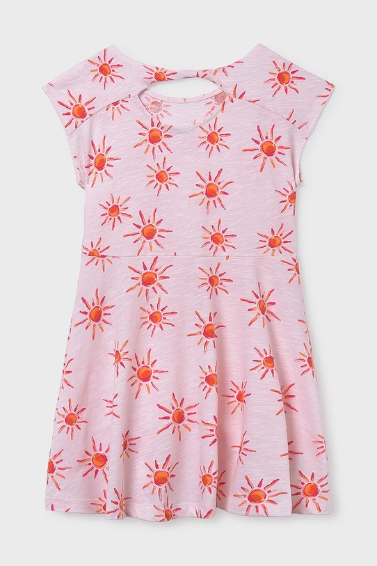 Mayoral sukienka bawełniana dziecięca 6912.8E.Junior.PPY2 różowy SS26