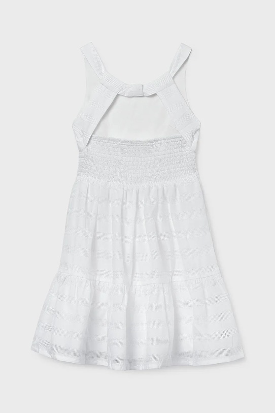 Mayoral sukienka bawełniana dziecięca 6913.8F.Junior.PPY2 biały SS26