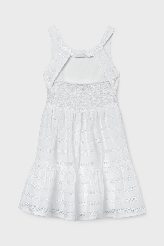 Mayoral sukienka bawełniana dziecięca 6913.8F.Junior.PPY2 biały SS26