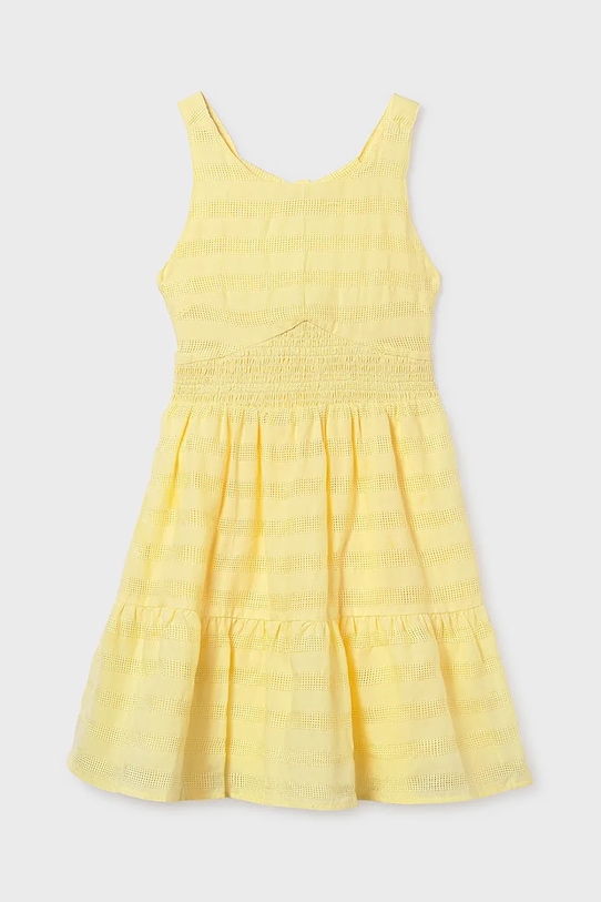 Mayoral rochie din bumbac pentru copii 6913.8F.Junior.PPY2 galben SS26