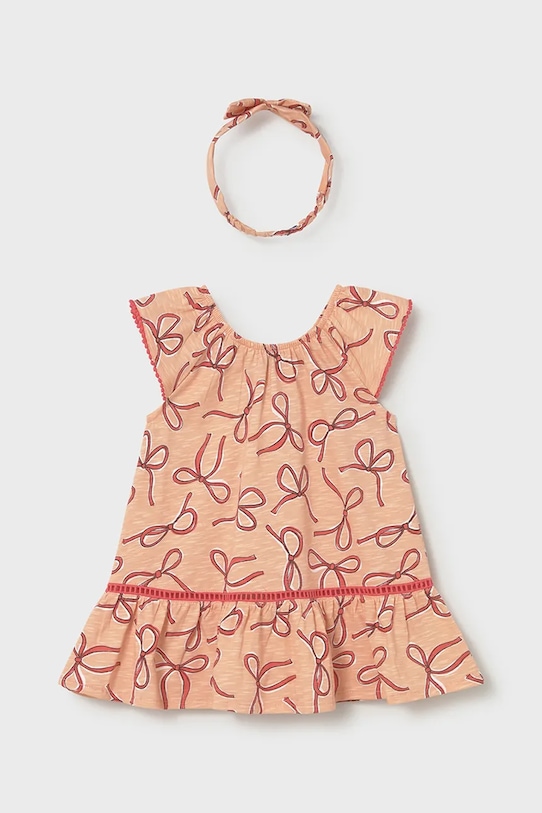Mayoral sukienka bawełniana dziecięca 1923.4J.Baby.PPY2 różowy SS26