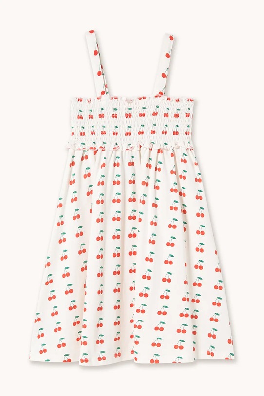 Deklice Otroška bombažna obleka Tinycottons CHERRIES STRAP DRESS SS26.020 bela