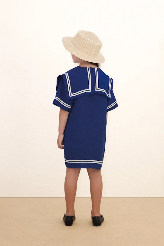 Tinycottons sukienka z dodatkiem lnu dziecięca STRIPES TINY DRESS SS26.222