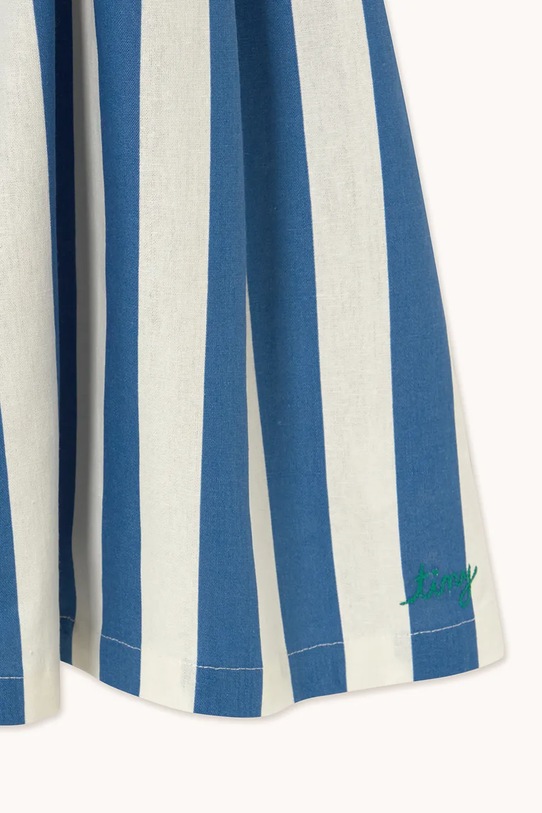 Tinycottons sukienka z dodatkiem lnu dziecięca LIGHT NAVY STRIPES DRESS niebieski SS26.225