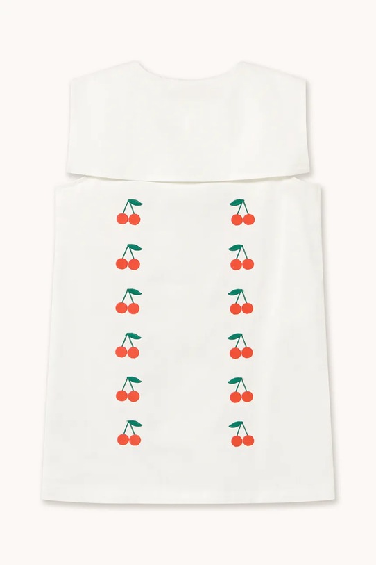 Dziewczynka Tinycottons sukienka bawełniana dziecięca MINI CHERRIES TWILL DRESS SS26.311 biały