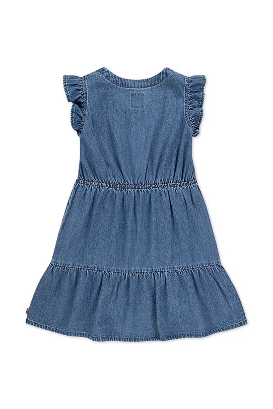 Dziewczynka Levi's sukienka bawełniana dziecięca FLUTTER SLEEVE BUTTON UP D 4EP551 niebieski