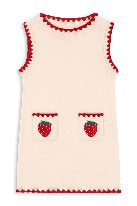 Konges Sløjd sukienka wełniana dziecięca COLLETTE DRESS KS104750.PPY2 beżowy SS26