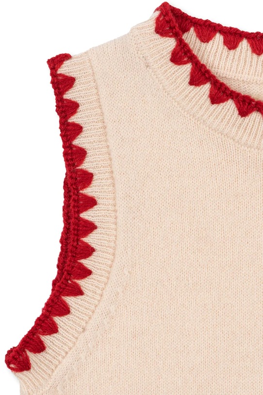 Konges Sløjd sukienka wełniana dziecięca COLLETTE DRESS beżowy KS104750.PPY2