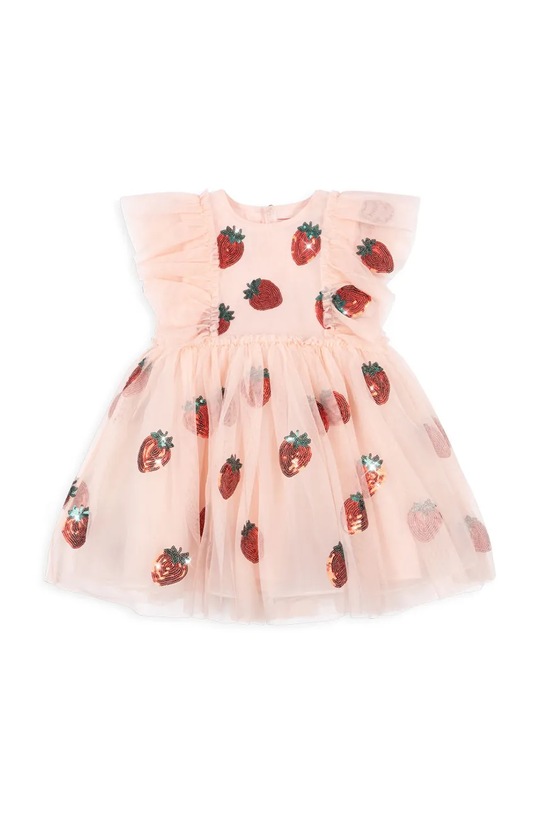 Konges Sløjd sukienka dziecięca YVONNE FRILL DRESS krótki różowy KS105137.PPY2